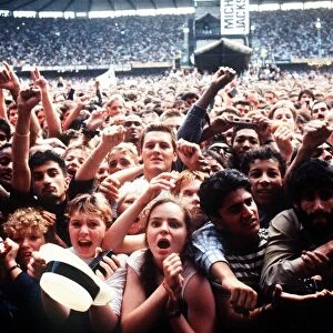 The crowd at the Michael Jackson concert at Cardiff Arms Park - 26th July 1988