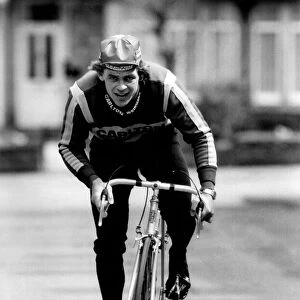 Cyclist Sid Barras in action at Harrogate. April 1979 P003692