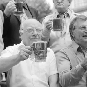 Dads Army The Play Arthur Lowe and Clive Dunn enjoy a pint before the start of