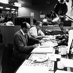 Daily Mirror Offices, Holborn, London, 1961. Newsroom. Picture Desk
