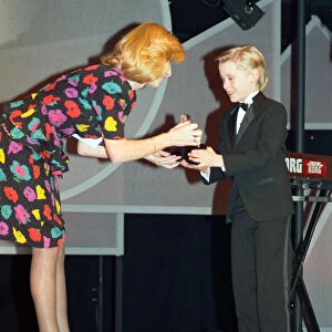 Daily Mirror sponsored British Video Awards. Macaulay Culkin collects his award