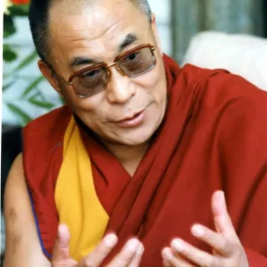 The Dalai Lama, the Tibetan spirtual leader at the Egerton Grey Hotel at Porthkerry