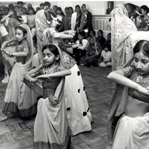 Dancers perform the Garba Dance at the Hindu Temple, Merches Place, Grangetown