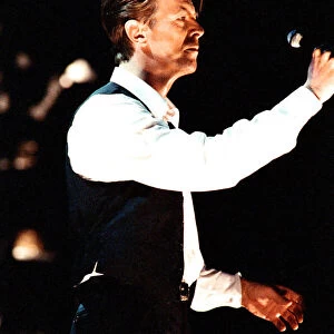 David Bowie performing at The Birmingham NEC, as part of his 1990 Sound
