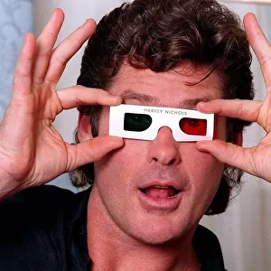 David Hasselhoff Actor wearing 3D glasses from Harvey Nichols