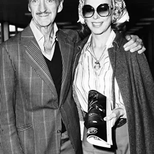 David Niven actor and wife Hjordis at Heathrow Airport en route to New York November 1980