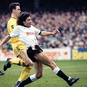 Dean Saunders of Derby County in action to score against Tottenham Hotspur during the two