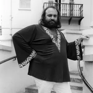 Demis Roussos July 1976 in London wearonf `Short Kaftan and white trousers