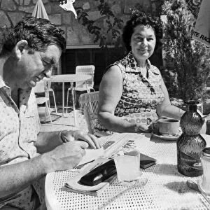 Denis Healey and wife Edna on holiday in Corsica - August 1974 15 / 08 / 1974
