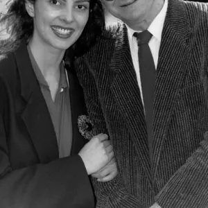 Dennis Potter playwrite with actress Gina Bellman star of television programme Blackeyes