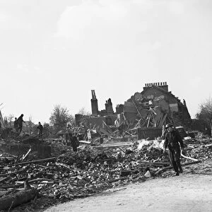 Devastation in Leytonstone following a V2 missile attack. 31st October 1944