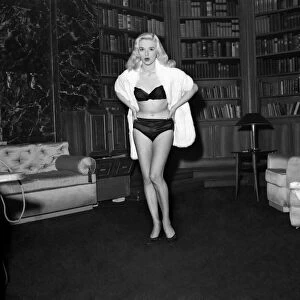 Diana Dors as she appears in one scene in her new play - "Remains to be seen"