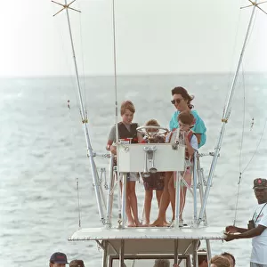 Diana, Princess of Wales on holiday in Nevis with Prince William and Prince Harry