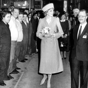 Diana, Princess of Wales during her visit to the Remploy factory in Coventry