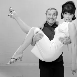 Dick Emery and Una Stubbs seen here rehearsing for The Dick Emery Show in the television