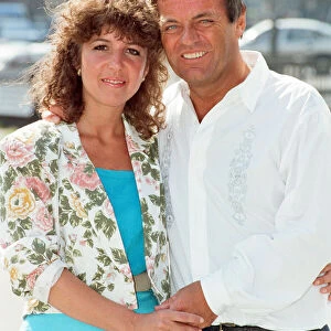 DJ Tony Blackburn and Debbie Thomson celebrate their engagement. 29th July 1991