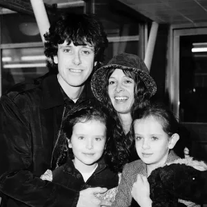 Donovan singer with his wife Linda and daughters Astrella and Oriole at Heathrow airport