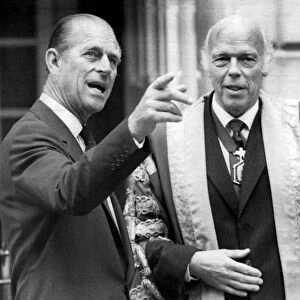 The Duke of Edinburgh. Prince Philip with Sir James Fraser at the Royal college of