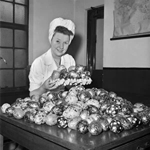 Easter Egg Factory. March 1948 O12137