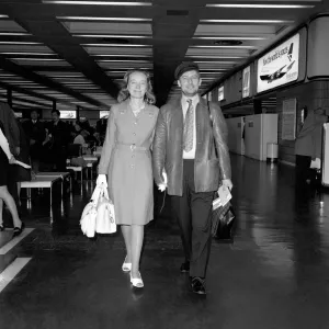 Edward Woodward actor with his wife (first wife), actress Venetia Barrett at London