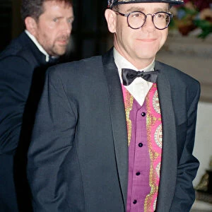 Elton John at a gala dinner in aid of the AIDS Crisis Trust in Whitehall