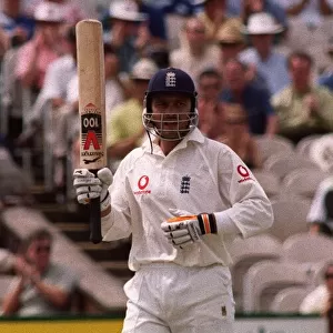 England v New Zealand Cricket Third Test August 1999 Mark Ramprakash salutes reaching