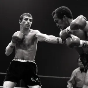 English flyweight boxer Charlie Magri in action during his fight against Eleoncio