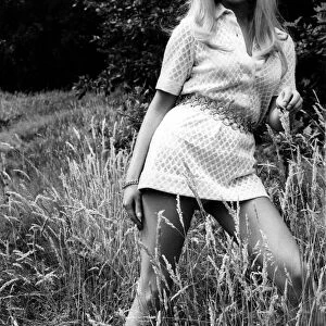 Entertainment: Actress Anne Aston wearing a mini dress. August 1969 P017217
