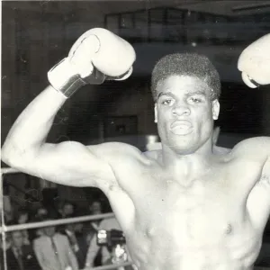 Errol Christie, middleweight boxer, pictured after winning fight against Terry Matthews