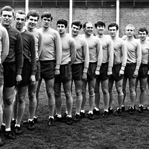 Everton F C Cup Final team. Left to right, Brian Labone, Gordon West, Geoff Barnett