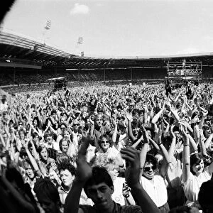 Fans at the "Summer of 84"concert at Wembley Stadium