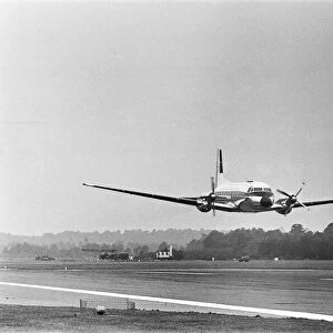Farnborough air-show HS 748 landing. Circa September 1962