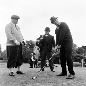 Filming the golf scene for "Goldfinger"at Stoke Park golf course near Stoke