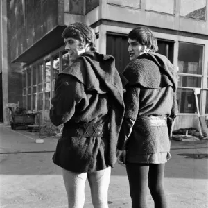 Football players Geoff Hurst (left) of West Ham, and John Jackson (right