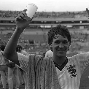 Football world cup 1986 England 3 Poland 0 Group F Gary Lineker celebrates