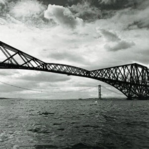 Forth Railway Bridge June 1962 With new Forth Road Bridge being built in