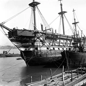 The Foudroyant one of Nelsons ships seen here being broken up at Woolwich Circa