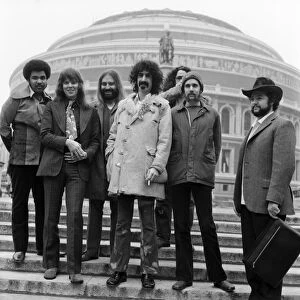 Frank Zappa and his group in front of the Royal Albert Hall. February 1971 71-12000-002