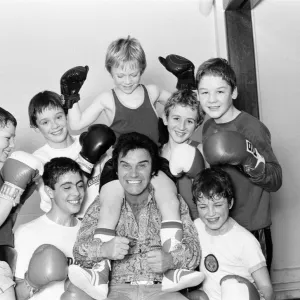 Freddie Starr, Comedian, pictured with young children, January 1981