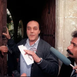 Fugitive businessman Asil Nadir speaks to the press at his home in Cyprus after he fled