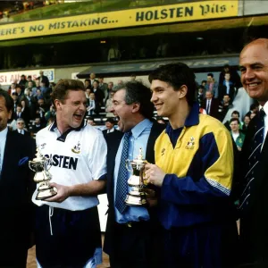 Gary Lineker with co player and managers of Tottenham Hotspur 1992 L to R Alan