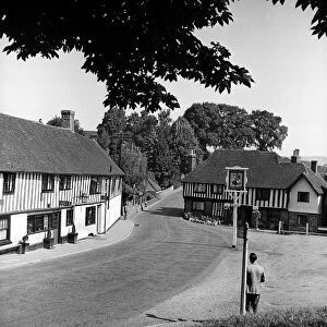 General view of the main street running though the village of Ightham near Sevenoaks in