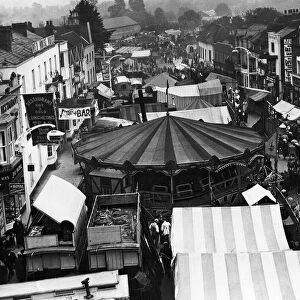 A General view of the Mop Fair in progress at Stratford-upon-Avon in Warwickshire