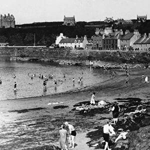 General view of Portpatrick beach in Dumfries and Galloway, South West Scotland