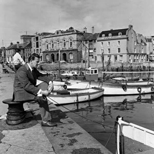 General views of Sutton Harbour, Plymouth, Devon. 13th April 1961