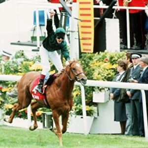 Generous racehorse winning the Derby at Epsom - June 1991