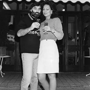 George Best and girlfriend Mary Shatila outside their new wine bar in London called