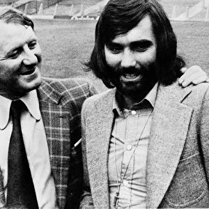 George Best Manchester United football returning to club seen here with Tommy Dockety
