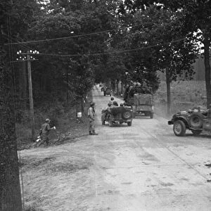 On the German frontier. American traffic pouring over the frontier. September 1944