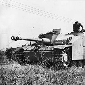 German Mk. III tank with 75 mm gun knocked out at Salerno. Circa September 1943